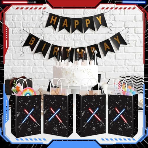 Bolsas de Papel para Fiesta HIYZI de 24 Pzs con Tema de Estrellas - Decoraciones del Universo, Regalos para Cumpleaños y Baby Shower para Niños y - imagen 5
