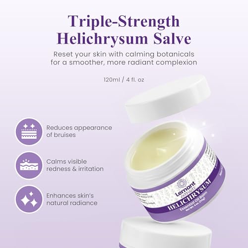Bálsamo Lemant Extracts de Helichrysum (4 oz) – Salve de Aceite Esencial de Helichrysum Triple Fuerza para Reducir Moretones, Calmar el - imagen 2