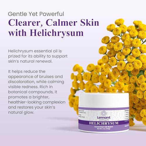 Bálsamo Lemant Extracts de Helichrysum (4 oz) – Salve de Aceite Esencial de Helichrysum Triple Fuerza para Reducir Moretones, Calmar el - imagen 6