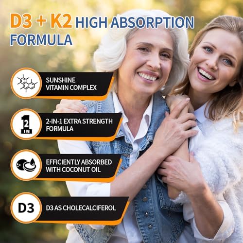 HiPlus Vitamina D3 10,000 UI + K2 200 mcg, 300 Softgels | Aceite de Coco | Soporte 2 en 1 para Huesos, Inmunidad y Corazón | Fáciles de Tragar, No OGM - imagen 7