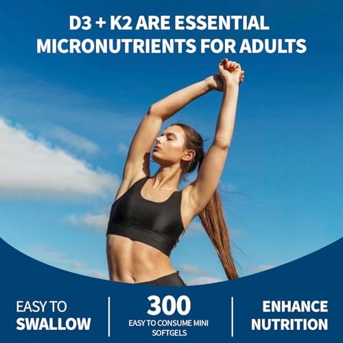 HiPlus Vitamina D3 10,000 UI + K2 200 mcg, 300 Softgels | Aceite de Coco | Soporte 2 en 1 para Huesos, Inmunidad y Corazón | Fáciles de Tragar, No OGM - imagen 8