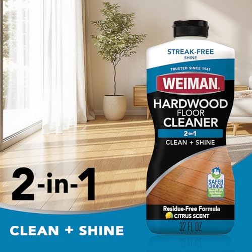 Limpiador de Pisos de Madera Weiman para Pisos Acabados, Ingeniería, Vinilo y Laminados - Brillo Sin Rayas, Sin Residuos - 32 oz (Paquete de 2) - imagen 2