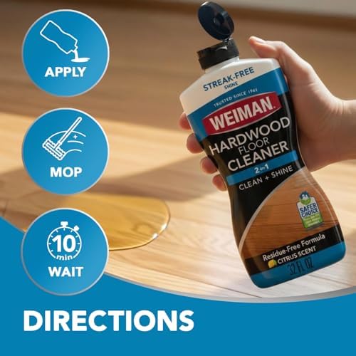 Limpiador de Pisos de Madera Weiman para Pisos Acabados, Ingeniería, Vinilo y Laminados - Brillo Sin Rayas, Sin Residuos - 32 oz (Paquete de 2) - imagen 6