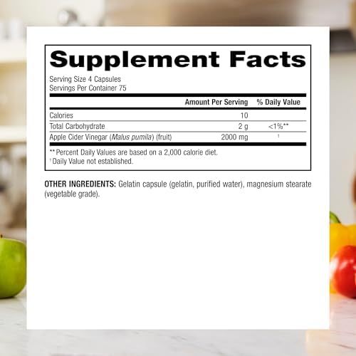 Cápsulas de Vinagre de Sidra de Manzana Webber Naturals 2000 mg con La Madre, Alta Potencia, 300 Cápsulas, Soporte Digestivo Natural, Sin OGM, - imagen 3