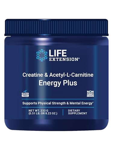 Suplemento Energético Life Extension Creatine Acetyl-L-Carnitine, Monohidrato de Creatina, 30 Porciones, Sin Gluten, No Transgénico, Vegetariano - imagen 1