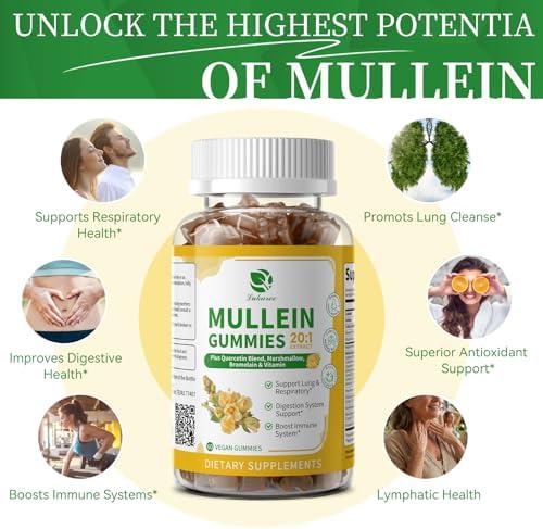 Paquete de 2 Mulas de 9 en 1 para Limpieza Pulmonar y Drenaje Linfático, Extracto de Hoja de Mullein Extra Fuerte con Quercetina, Bromelina, Saúco y - imagen 5
