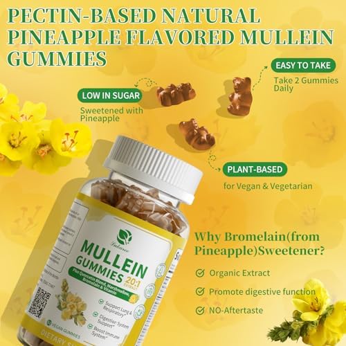 Paquete de 2 Mulas de 9 en 1 para Limpieza Pulmonar y Drenaje Linfático, Extracto de Hoja de Mullein Extra Fuerte con Quercetina, Bromelina, Saúco y - imagen 7