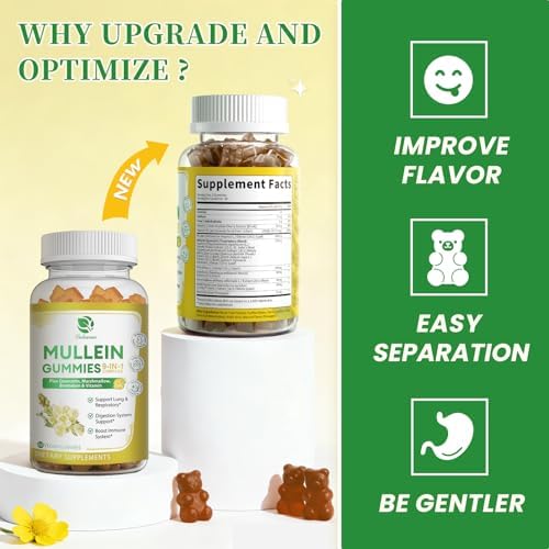 Paquete de 2 Mulas de 9 en 1 para Limpieza Pulmonar y Drenaje Linfático, Extracto de Hoja de Mullein Extra Fuerte con Quercetina, Bromelina, Saúco y - imagen 8