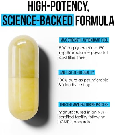 VitaRaw Quercetina con Bromelina 500 mg en Cápsulas, Apoya la Respuesta Inmunitaria, Confort Articular y Bienestar General - Vitamina C, Zinc 50 mg y - imagen 4