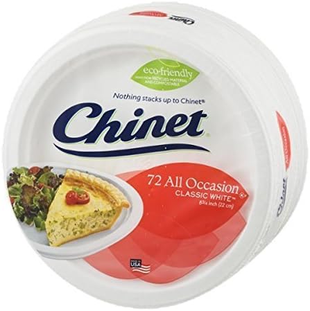 Platos Chinet de Uso General Clásico Blanco - Paquete de 72 unidades - imagen 1