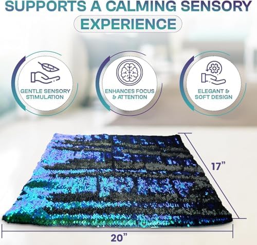 SENSORY4U Almohadilla con Peso para Niños - Manta Sensorial de 5lb con Tela de Lentejuelas para Juego Táctil - Ideal para Calmar y Uso Diario - imagen 2