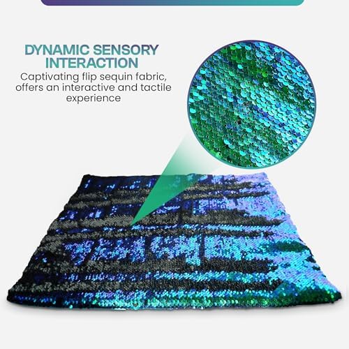 SENSORY4U Almohadilla con Peso para Niños - Manta Sensorial de 5lb con Tela de Lentejuelas para Juego Táctil - Ideal para Calmar y Uso Diario - imagen 3