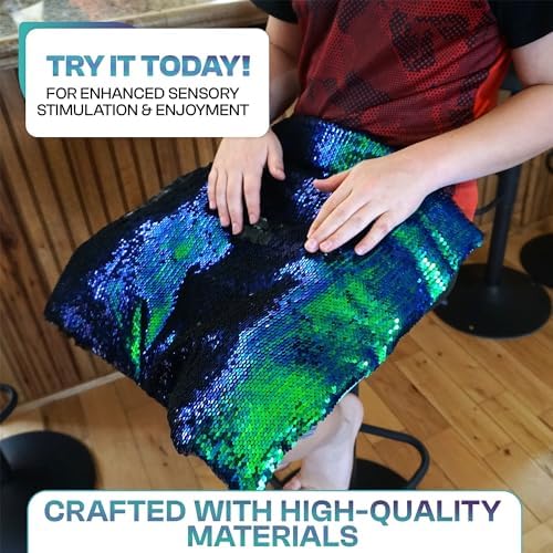 SENSORY4U Almohadilla con Peso para Niños - Manta Sensorial de 5lb con Tela de Lentejuelas para Juego Táctil - Ideal para Calmar y Uso Diario - imagen 5