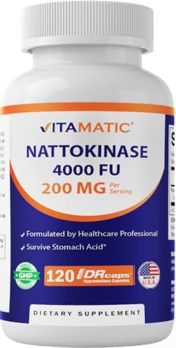 Suplemento de Nattokinase Vitamatic 2 Paquetes 4,000 FU, 120 Cápsulas de Liberación Retardada - Resistente a Ácidos Estomacales - Sin OGM y Sin - imagen 8