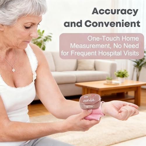 Monitor de Presión Arterial de Muñeca Guaever Recargable con Manguito de 5.3 a 7.7, 2×120 Memoria, Automático y Profesional (Rosa) - imagen 6