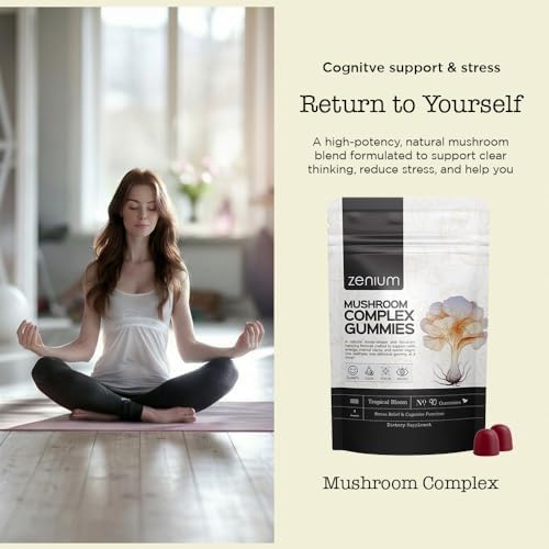 Zenium - Complejo de Hongos 90 Gomas de 5000mg de Melena de León, 1000mg de Reishi, Cordyceps y Más | Alivio de Tensión, Preocupación e Irritabilidad - imagen 3