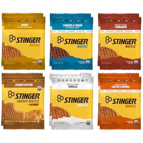 Paquete Variado de 6 Sabores de Waffles Orgánicos Honey Stinger, Stroopwafel Energético para Ejercicio y Nutrición Deportiva, 12 Piezas - imagen 1