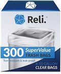 Bolsas de Basura Reli. de 6-10 Galones | 300 Bolsas | Transparentes | Fuertes | Para Baño - imagen 1
