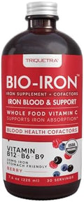 Suplemento de Hierro Líquido | Orgánico Certificado, Sabor a Baya - Aumenta la Absorción de Vitamina C y Vitaminas B para la Sangre - Methyl B12, - imagen 1