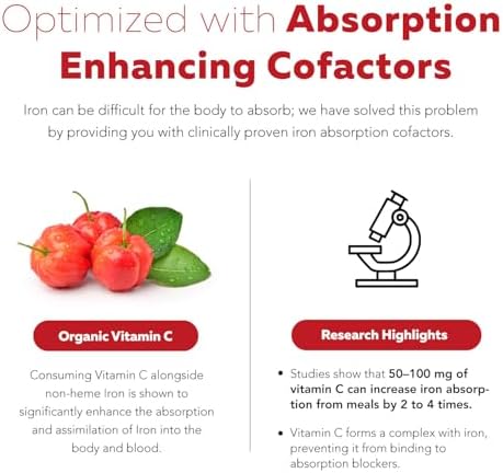 Suplemento de Hierro Líquido | Orgánico Certificado, Sabor a Baya - Aumenta la Absorción de Vitamina C y Vitaminas B para la Sangre - Methyl B12, - imagen 4