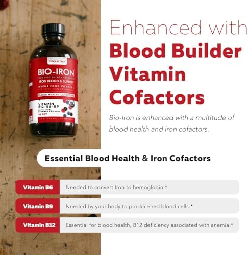 Suplemento de Hierro Líquido | Orgánico Certificado, Sabor a Baya - Aumenta la Absorción de Vitamina C y Vitaminas B para la Sangre - Methyl B12, - imagen 5
