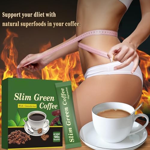 Extracto en Polvo de Grano de Café Verde Premium - Suplementos Sin Gluten con 10 Mezclas Naturales de Salud, Café Instantáneo, 180g (18 Sobres) - imagen 7
