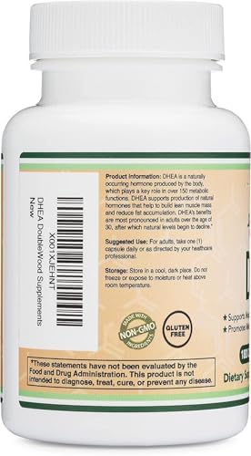 DHEA 100mg | 180 Cápsulas | Máxima Potencia 6 Meses de Suministro | Probado por Terceros | Equilibrio Hormonal y Envejecimiento Saludable de Double - imagen 4