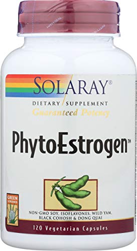 Suplementos de Menopausia SOLARAY PhytoEstrogen - Yam Silvestre, Cohosh Negro y Dong Quai - Pastillas Veganas para la Salud Femenina - 120 VegCaps, - imagen 1