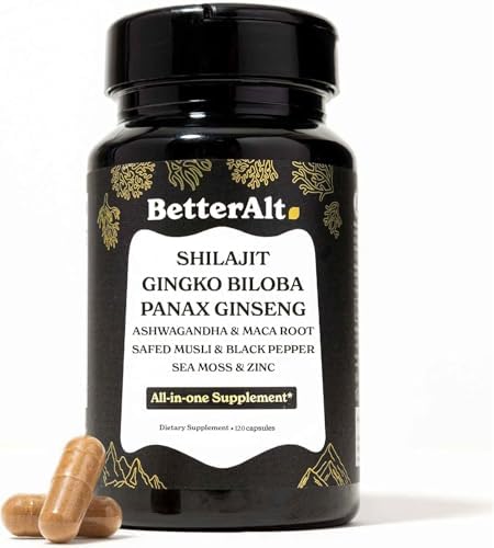 Suplemento Herbal Todo en Uno para Hombres y Mujeres: 8800mg de Shilajit, Maca, Ginkgo Biloba, Musgo Marino, Ashwagandha, Ginseng Panax, Safed Musli - imagen 1
