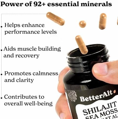Suplemento Herbal Todo en Uno para Hombres y Mujeres: 8800mg de Shilajit, Maca, Ginkgo Biloba, Musgo Marino, Ashwagandha, Ginseng Panax, Safed Musli - imagen 2