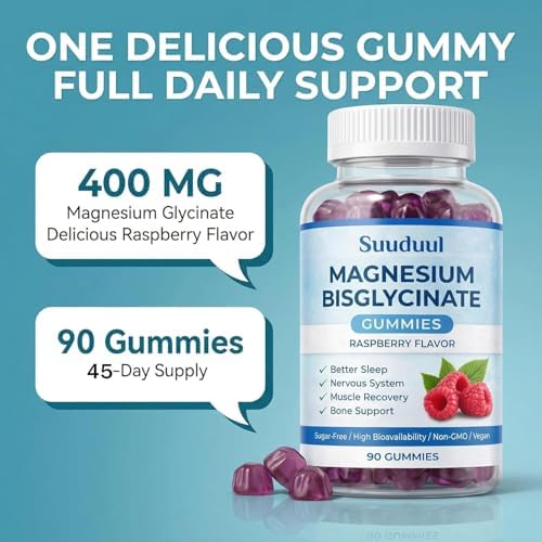 Gomitas de Bisglicinato de Magnesio, 400mg Suplemento de Alta Absorción, Sabor Frambuesa, Apoya Función Muscular y Nerviosa, Relajación y Bienestar - imagen 2