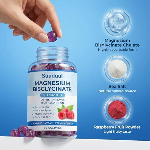 Gomitas de Bisglicinato de Magnesio, 400mg Suplemento de Alta Absorción, Sabor Frambuesa, Apoya Función Muscular y Nerviosa, Relajación y Bienestar - imagen 3