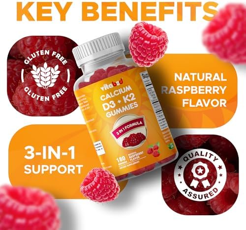 Vitabod Gomas de Vitamina D3 + K2 – Soporte para Huesos y Corazón – 180 Gomas Veganas a Base de Pectina - imagen 5