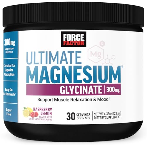 Force Factor Polvo de Magnesio Glicinato Ultimate 300mg, Apoya Relajación y Estado de Ánimo, Promueve la Salud Ósea, Sabor Frambuesa-Limón, 30 - imagen 3