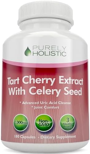 Cápsulas de Extracto de Cereza Ácida 1,000mg - 180 Cápsulas, Suministro para 3 Meses - Mezcla con Polvo de Cereza Ácida y Semilla de Apio - imagen 1