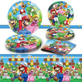 Suministros de Fiesta de Cumpleaños de Mario, 20 Platos, 20 Servilletas y 1 Mantel para Decoraciones de Fiesta Temática de Mario - imagen 1