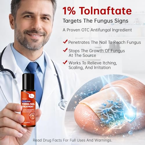 Tratamiento para Hongos en Uñas de Pies Extra Fuerte, 1% Tolnaftato, Antifúngico para Uñas Dañadas, 0.51 fl oz (Paquete de 1) - imagen 4