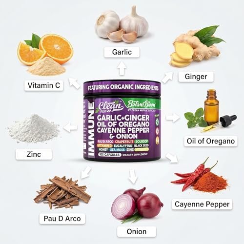 Clean Nutra Aceite de Ajo, Jengibre, Orégano, Pimienta de Cayena, Toronja, Soursop, Comino Negro, Musgo Marino, Pimienta Negra, Vitamina C y Zinc - - imagen 4