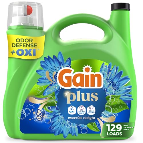 Detergente Líquido para Ropa Gain Plus, Oxi, Aroma Waterfall Delight, 170 oz, 129 Lavados, Más Limpio y Fresco - imagen 4