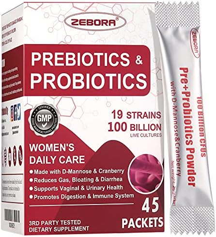 ZEBORA Probióticos para Mujeres 100 Mil Millones CFUs con Prebióticos, D-Mannosa y Arándano, Apoyo Digestivo, Inmunológico y de Salud Femenina, 45 - imagen 1