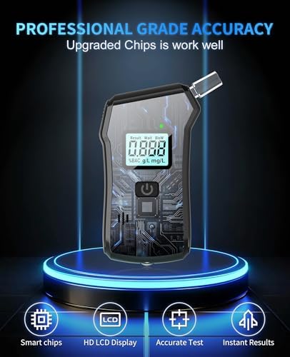 Alcoholímetro 2026 Mejorado con Pantalla Digital LCD, Precisión de Grado, Portátil para Uso en Casa y Fiestas (5 Boquillas) - imagen 2