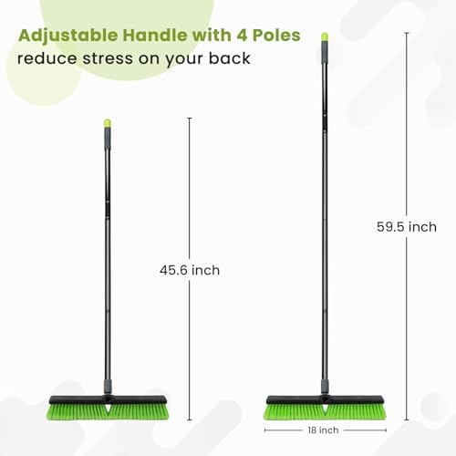Escoba de 18” para Taller y Garage con Cerdas Suaves, Cepillo Pesado con Mango de 59” para Limpieza de Pisos Comerciales y Residenciales - imagen 5