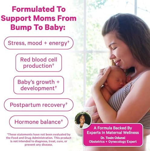 Vitaminas Gummy Pink Stork para Fertilidad, Prenatal y Postnatal – Soporte Completo para la Maternidad – Multivitamínico con Ácido Fólico, Vitaminas - imagen 3