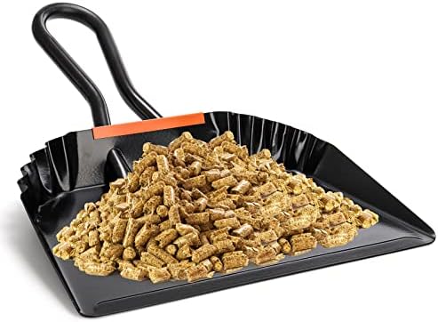 TOPZEA Paquete de 2 Recogedores de Metal Negro, 12 Pulgadas, Resistente con Mango para Uso en Interiores, Exteriores, Chimeneas, Industrial y - imagen 3