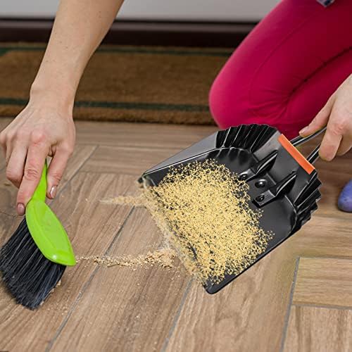 TOPZEA Paquete de 2 Recogedores de Metal Negro, 12 Pulgadas, Resistente con Mango para Uso en Interiores, Exteriores, Chimeneas, Industrial y - imagen 5