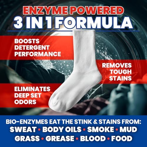 Aditivo Sanitizante para Ropa Uncle Todd's Bio Enzyme - 2 lb (64 Cargas) - Elimina Manchas, Olores y Sudor - Sin Fragancia, Eficaz en Agua Fría - imagen 4