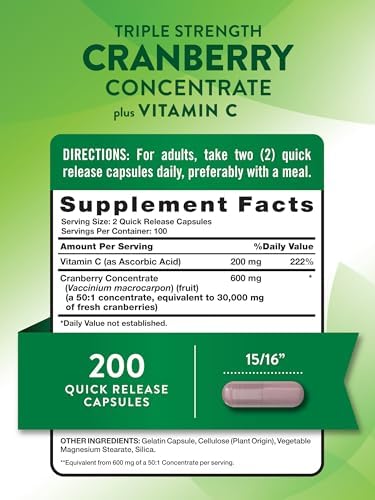 Píldoras de Concentrado de Arándano de Nature's Truth | Con Vitamina C | 200 Cápsulas de Liberación Rápida | Suplemento Sin OGM y Sin Gluten - imagen 2