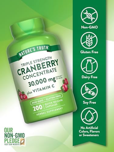 Píldoras de Concentrado de Arándano de Nature's Truth | Con Vitamina C | 200 Cápsulas de Liberación Rápida | Suplemento Sin OGM y Sin Gluten - imagen 3