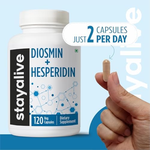 Suplemento de Diosmina y Hesperidina STAY ALIVE 1000mg, 120 Cápsulas, Extracto de Frutas Ricas en Bioflavonoides, 100% Vegetariano, No GMO y Sin - imagen 7