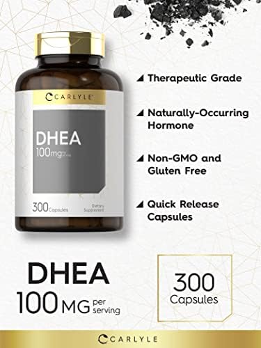 Suplemento Carlyle DHEA 100mg | 300 Cápsulas | Para Hombres y Mujeres | Sin OGM y Libre de Gluten - imagen 3